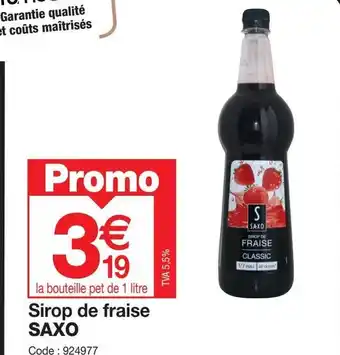 Promocash Sirop de fraise SAXO offre