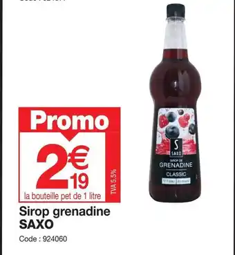 Promocash Sirop de fraise SAXO offre