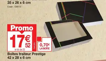 Promocash Boîtes traiteur blanches 35 x 26 x 6 cm offre