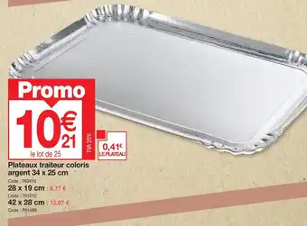 Plateaux traiteur coloris argent 34 x 25 cm