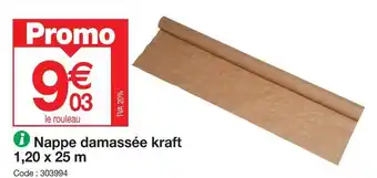 Promocash Nappe damassée kraft 1,20 x 25 m offre