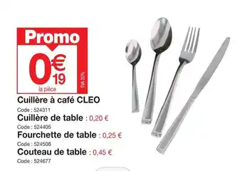 Promocash Cuillère à café CLEO offre