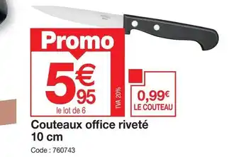 Couteaux office riveté 10 cm
