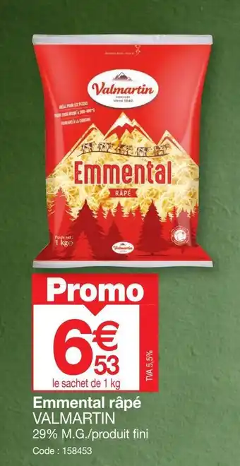 Promocash Emmental râpé VALMARTIN offre