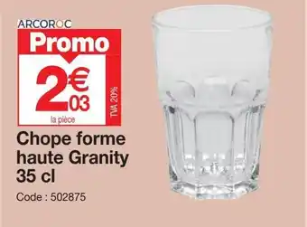 Promocash Chope forme haute Granity 35 cl offre