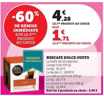 Hyper U NESCAFE DOLCE GUSTO offre