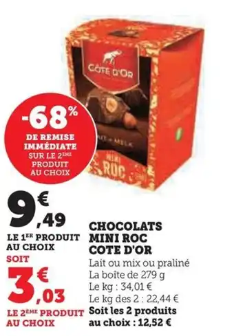 Hyper U CHOCOLATS MINI COTE D'OR offre