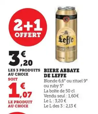 Hyper U BIERE ABBAYE DE LEFFE offre
