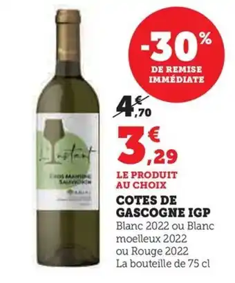 Hyper U COTES DE GASCOGNE IGP offre