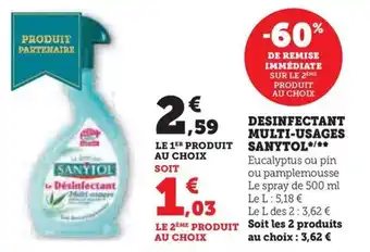 Hyper U DESINFECTANT MULTI-USAGES SANYTOL*/** offre