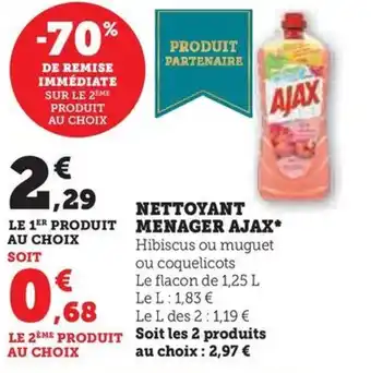 Hyper U NETTOYANT MENAGER AJAX offre