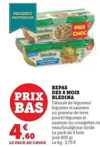 Hyper U REPAS DES 8 MOIS BLEDINA offre