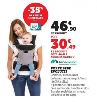 Hyper U PORTE BEBE EVOLUTIF offre