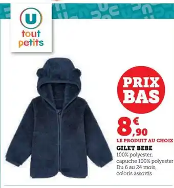 Hyper U GILET BEBE offre