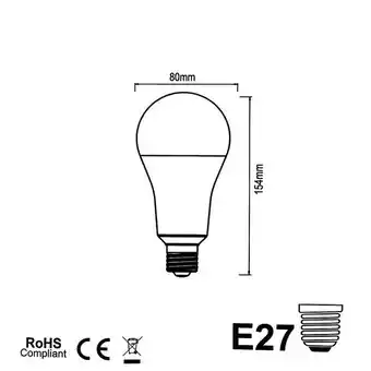 Bricomarché Ampoule led e27 20w 220v a80 - blanc froid 6000k - 8000k - silamp offre
