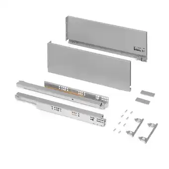 Emuca tiroir extérieur vertex 40 kg hauteur 178 mm, profondeur:500, peint en aluminium, acier
