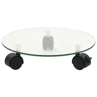 Bricorama Porte-plantes roulant 2 pcs verre trempé 28 cm rond - jardinage - supports pour plantes - transparent - transparent offre