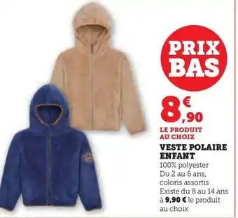 Hyper U VESTE POLAIRE ENFANT offre