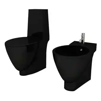 Bricorama Set de cuvette et bidet céramique noir - noir offre