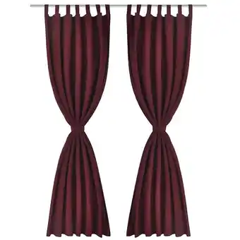 Bricorama 2 pcs rideau à passant micro satin bordeaux 140 x 245 cm - rouge offre