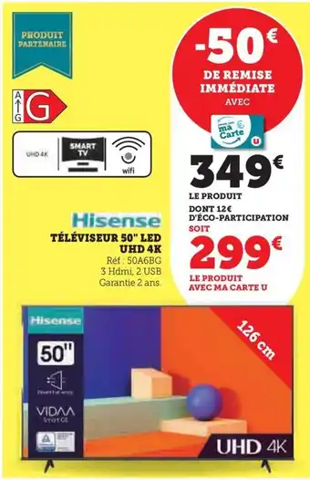 Hyper U TÉLÉVISEUR 50" LED offre