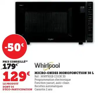 Hyper U MICRO-ONDES MONOFONCTION 30 L offre