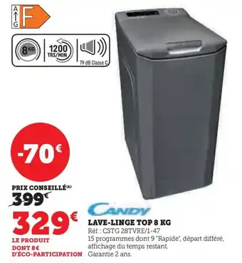 Hyper U LAVE-LINGE TOP 8 KG offre