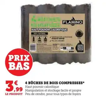 Hyper U 4 BÛCHES DE BOIS COMPRESSES offre
