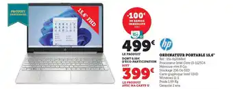 Hyper U ORDINATEUR PORTABLE 15,6" offre