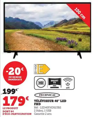 Hyper U TÉLÉVISEUR 40" LED FHD offre