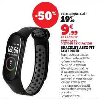Hyper U BRACELET ABYX FIT LIME NOIR offre