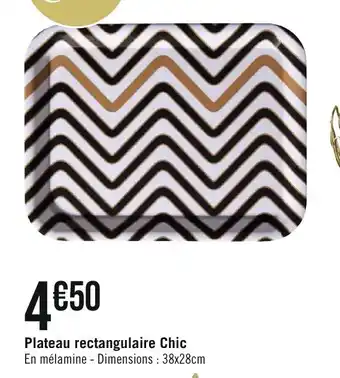 Géant Casino Plateau rectangulaire Chic En mélamine - Dimensions: 38x28cm offre