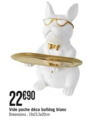 Géant Casino Vide poche déco bulldog blanc offre