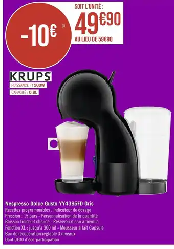 Nespresso Dolce Gusto YY4395FD Gris