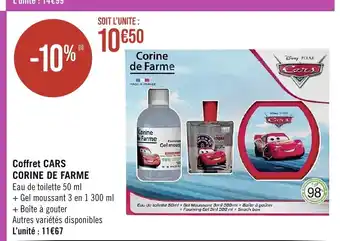 Géant Casino Coffret CARS CORINE DE FARME offre