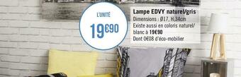 Géant Casino Lampe EDVY naturel/gris offre