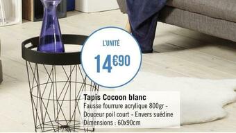 Géant Casino Tapis Cocoon blanc offre
