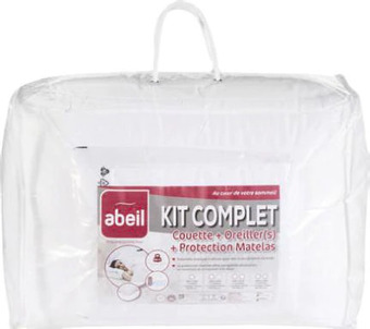 Géant Casino Bon plan sur une sélection de kit complet couette, oreiller et protège matelas de la marque abeil offre