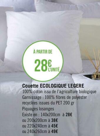 Couette ECOLOGIQUE LEGERE