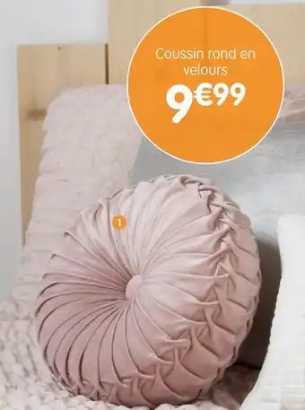 Coussin rond en velours