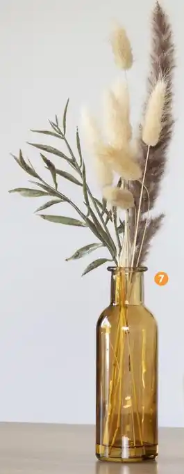 Bouquet dans vase ambré