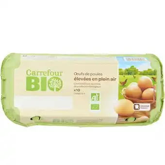 Carrefour Carrefour bio œufs de poules élevées en plein air offre