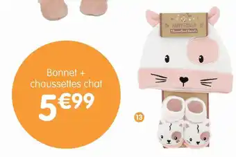 b&m Bonnet + chaussettes chat offre