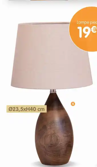 b&m Lampe pied bois offre