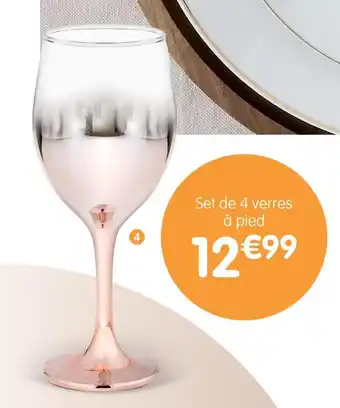 b&m Set de 4 verres à pied offre