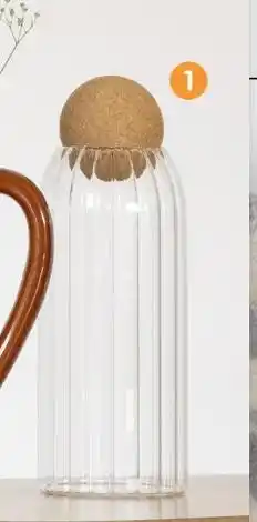 b&m Grand bocal en verre strié offre