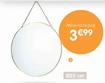 Miroir rond doré