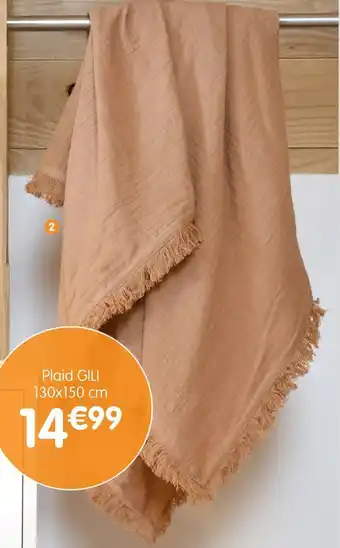 b&m Plaid gaze de coton gili offre