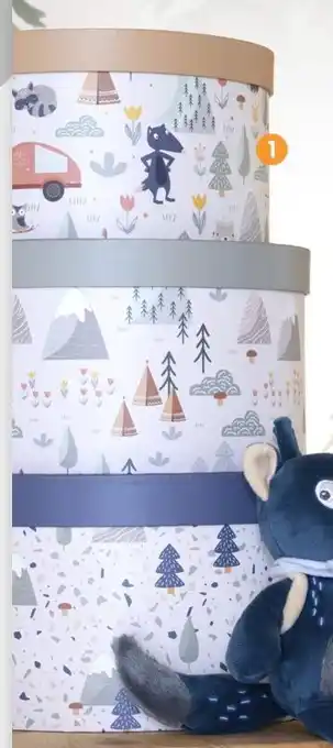 b&m Boîtes de rangement rondes x3 offre