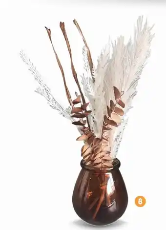 Vase ambré fleurs séchées